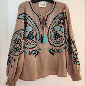 Paisley Peasant Top